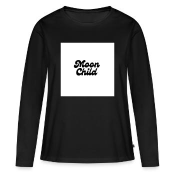 Moon Child Celestial Script - Women's Premium Organic Long Sleeve Shirt - black - Front - Julia (174cm)