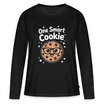 One Smart Cookie - Smart Cookie with Glasses - Women's Premium Organic Long Sleeve Shirt - black - Front - Julia (174cm)