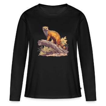 La mangouste de la mangouste - T-shirt manches longues Premium bio Femme - noir - Devant - Julia (174cm)