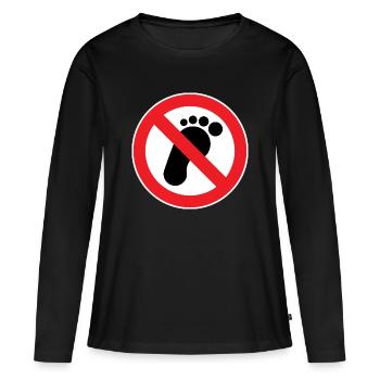No trespassing. Barefoot walking prohibited - Women's Premium Organic Long Sleeve Shirt - black - Front - Julia (174cm)