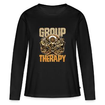Shooting during group therapy - Women's Premium Organic Long Sleeve Shirt - black - Front - Julia (174cm)