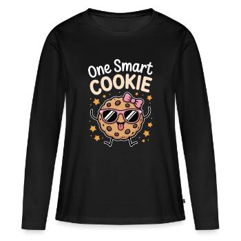 One Smart Cookie - Smart Cookie with Glasses - Women's Premium Organic Long Sleeve Shirt - black - Front - Julia (174cm)