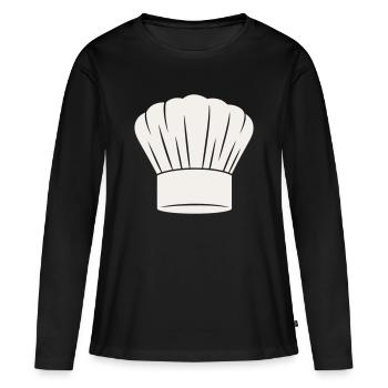 Kochmütze - Koch Küche Kochen Gastronomie Chefkoch - Frauen Premium Bio Langarmshirt - Schwarz - Vorne - Julia (174cm)