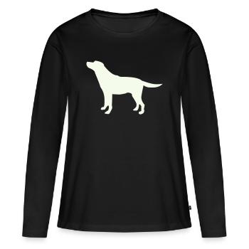 Silhouette du chien de course - T-shirt manches longues Premium bio Femme - noir - Devant - Julia (174cm)