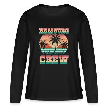 Équipage de Hambourg - T-shirt manches longues Premium bio Femme - noir - Devant - Julia (174cm)