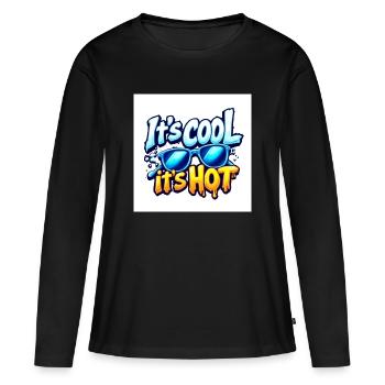 ItsCool ItsHot - Motif des lunettes de soleil - T-shirt manches longues Premium bio Femme - noir - Devant - Julia (174cm)