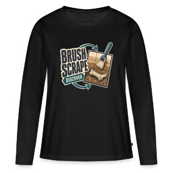 Fouille de dinosaures en section transversale révélée de fossiles - T-shirt manches longues Premium bio Femme - noir - Devant - Julia (174cm)
