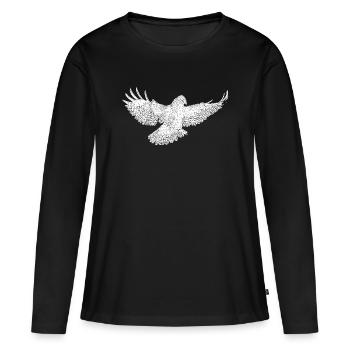 Art de silhouette de l’oiseau de proie en vol - T-shirt manches longues Premium bio Femme - noir - Devant - Julia (174cm)