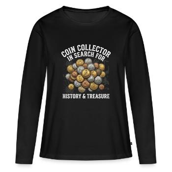 Coin collectors in search of history - Women's Premium Organic Long Sleeve Shirt - black - Front - Julia (174cm)