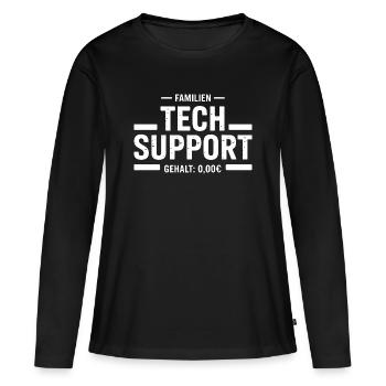 Familien Tech Support Gehalt 0€ - Frauen Premium Bio Langarmshirt - Schwarz - Vorne - Julia (174cm)