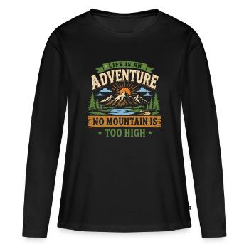 Aventure de randonnée en montagne - T-shirt manches longues Premium bio Femme - noir - Devant - Julia (174cm)