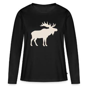 elch - Frauen Premium Bio Langarmshirt - Schwarz - Vorne - Julia (174cm)