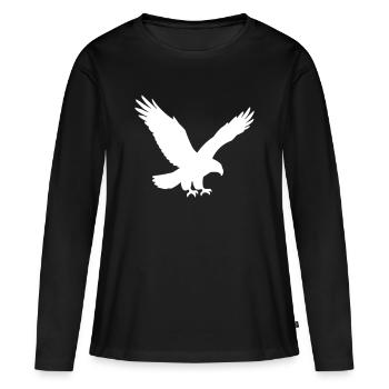 Silhouette d’aigle - T-shirt manches longues Premium bio Femme - noir - Devant - Julia (174cm)