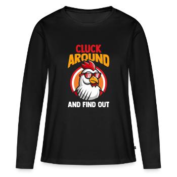 Farmer Rooster Flock Poultry Chicken - Frauen Premium Bio Langarmshirt - Schwarz - Vorne - Julia (174cm)