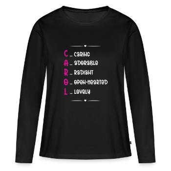 Poème du nom de chant - T-shirt manches longues Premium bio Femme - noir - Devant - Julia (174cm)