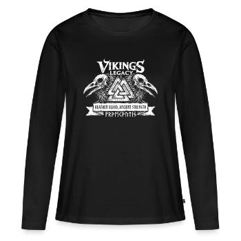 Sang païen - T-shirt manches longues Premium bio Femme - noir - Devant - Julia (174cm)