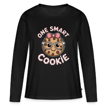 One Smart Cookie - Smart Cookie with Glasses - Women's Premium Organic Long Sleeve Shirt - black - Front - Julia (174cm)
