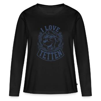 I Love Tetten Adult Humor For Men - Frauen Premium Bio Langarmshirt - Schwarz - Vorne - Julia (174cm)