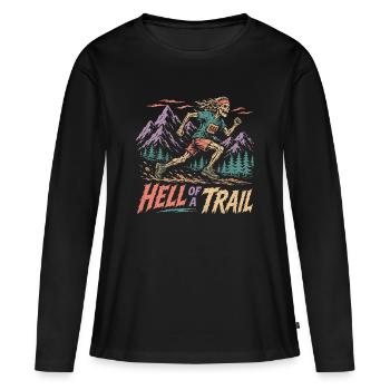 Trail Running - Hell of a Trail - Women's Premium Organic Long Sleeve Shirt - black - Front - Julia (174cm)