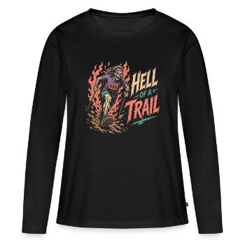 Trail Running - Hell of a Trail - Women's Premium Organic Long Sleeve Shirt - black - Front - Julia (174cm)