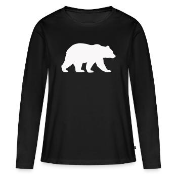 Silhouette d’ours - T-shirt manches longues Premium bio Femme - noir - Devant - Julia (174cm)