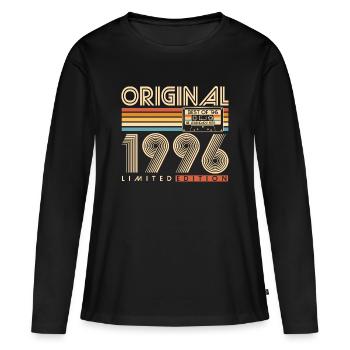30 ans 30 ans 1996 Vintage Né - T-shirt manches longues Premium bio Femme - noir - Devant - Julia (174cm)