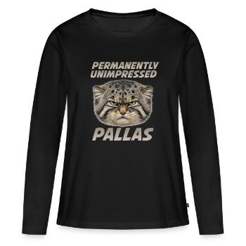 Pallas Katze Manul Cat Définitivement Indifférent - T-shirt manches longues Premium bio Femme - noir - Devant - Julia (174cm)