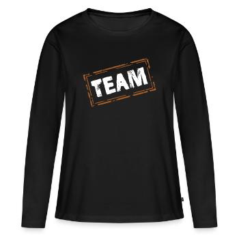 team - Frauen Premium Bio Langarmshirt - Schwarz - Vorne - Julia (174cm)