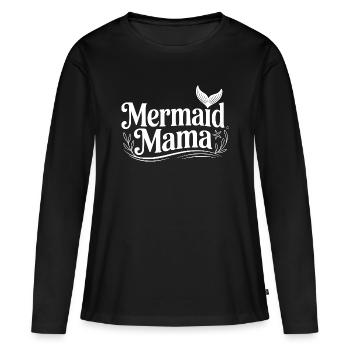 Maman Sirène - T-shirt manches longues Premium bio Femme - noir - Devant - Julia (174cm)