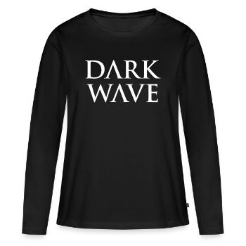 Typographie à ondes sombres - T-shirt manches longues Premium bio Femme - noir - Devant - Julia (174cm)