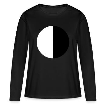 Crescent Moon Block Graphic White and Black - Women's Premium Organic Long Sleeve Shirt - black - Front - Julia (174cm)