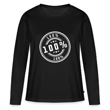 Timbre à 100 % - T-shirt manches longues Premium bio Femme - noir - Devant - Julia (174cm)