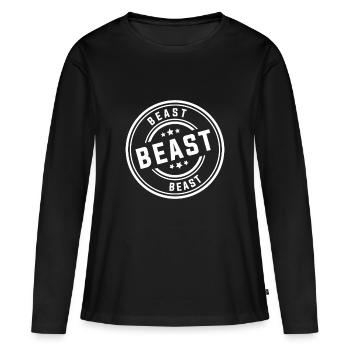 Beast Stempel - Frauen Premium Bio Langarmshirt - Schwarz - Vorne - Julia (174cm)
