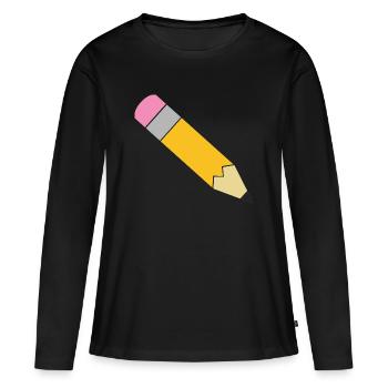 pencil - Women's Premium Organic Long Sleeve Shirt - black - Front - Julia (174cm)