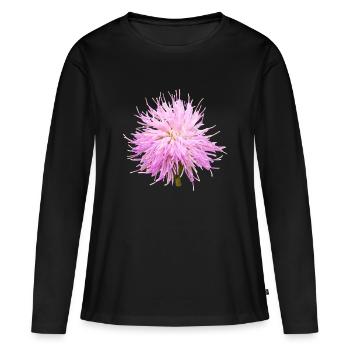 Vintage_Scottish_Thistle_Flower_for_Nature_Love - T-shirt manches longues Premium bio Femme - noir - Devant - Julia (174cm)