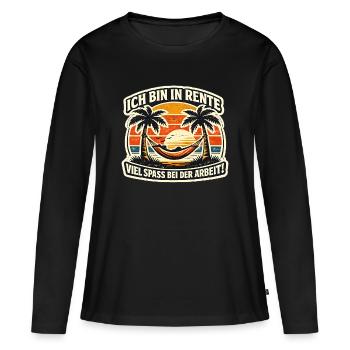 Rentner am Strand: Humor im Job - Frauen Premium Bio Langarmshirt - Schwarz - Vorne - Julia (174cm)