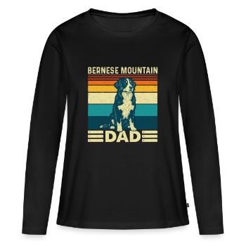 Berner Bergvater Stolzer Berner Hund Papa - Frauen Premium Bio Langarmshirt - Schwarz - Vorne - Julia (174cm)