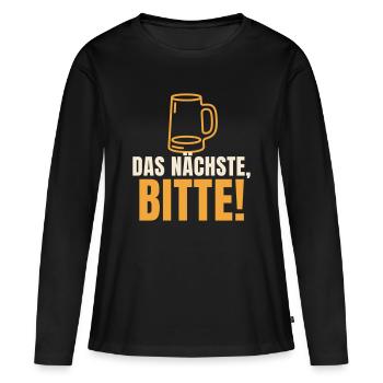 Das Nächste Bitte Bier Spruch Kneipe Geschenk - Frauen Premium Bio Langarmshirt - Schwarz - Vorne - Julia (174cm)