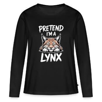Lynx Dictions Lynx Drôle de cadeau de lynx - T-shirt manches longues Premium bio Femme - noir - Devant - Julia (174cm)