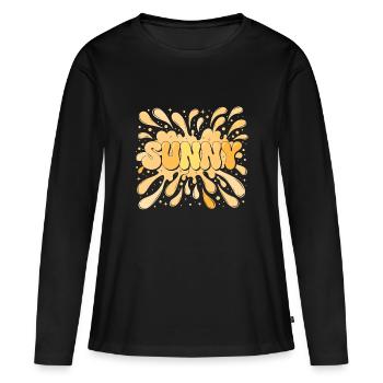 Éclat d’été en éclaboussures - T-shirt manches longues Premium bio Femme - noir - Devant - Julia (174cm)