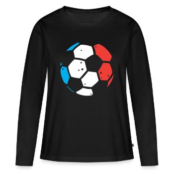 Ballon de la Coupe du Monde avec drapeau français pour les fans de football - T-shirt manches longues Premium bio Femme - noir - Devant - Julia (174cm)