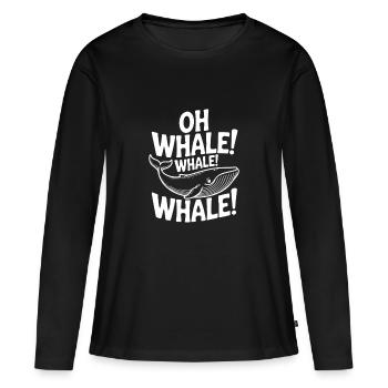 Oh Baleine ! Baleine ! Baleine ! - T-shirt manches longues Premium bio Femme - noir - Devant - Julia (174cm)