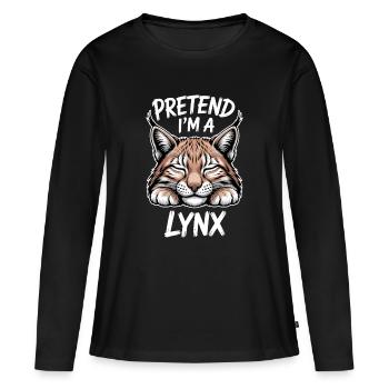 Lynx Dictions Lynx Drôle de cadeau de lynx - T-shirt manches longues Premium bio Femme - noir - Devant - Julia (174cm)