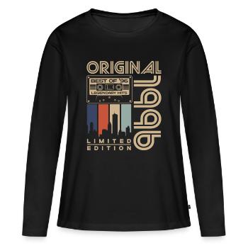 Original 1996 Vintage Vintage Rétro Anniversaire - T-shirt manches longues Premium bio Femme - noir - Devant - Julia (174cm)