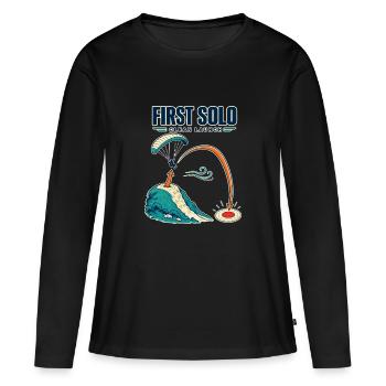 Erstes Paragliding-Paragliding-Geschenk für Anfängerpiloten - Frauen Premium Bio Langarmshirt - Schwarz - Vorne - Julia (174cm)