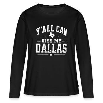 Vous pouvez embrasser mon attitude de Dallas - T-shirt manches longues Premium bio Femme - noir - Devant - Julia (174cm)