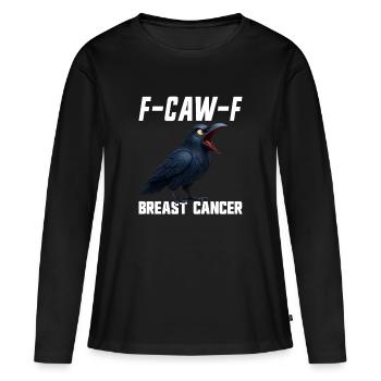 F-Caw-F Cancer du sein Crabe corbeau survivant - T-shirt manches longues Premium bio Femme - noir - Devant - Julia (174cm)