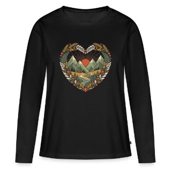 Randonnée - Aventure en plein air - Amoureux de la nature - T-shirt manches longues Premium bio Femme - noir - Devant - Julia (174cm)