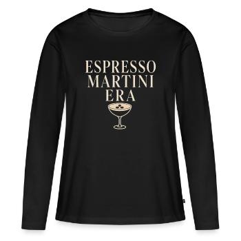 Cadeau cocktail club social de martini espresso - T-shirt manches longues Premium bio Femme - noir - Devant - Julia (174cm)