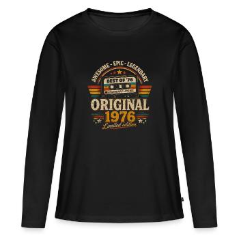 Original 1976 Vintage Vintage Anniversaire Rétro - T-shirt manches longues Premium bio Femme - noir - Devant - Julia (174cm)